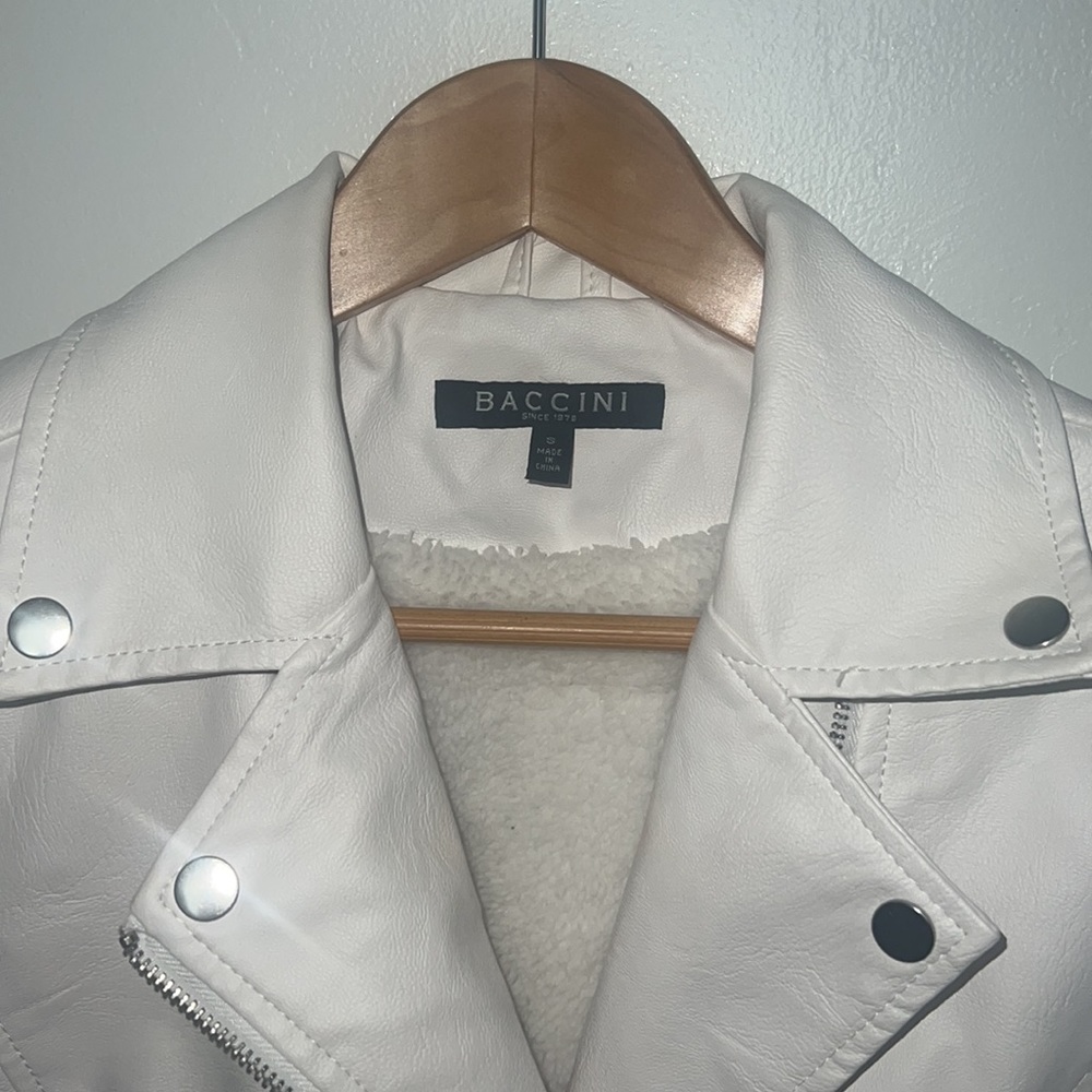 Baccini White Leather Jacket - image 2